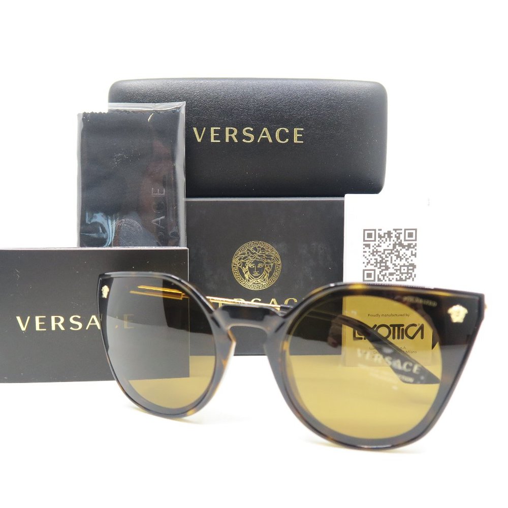 Versace Mod. 4410 108/83 60mm Havana-Brown Polarized New Woman's Eyeglasses. - Picture 1 of 8